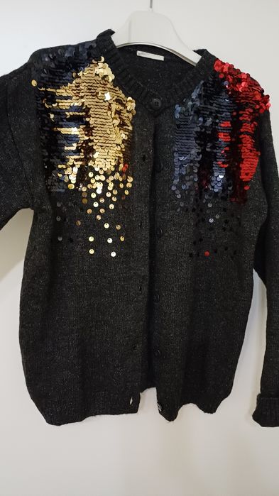 Вълнена ефектна детска жилетка