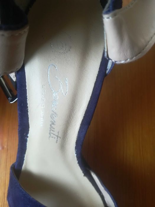 Sandale by BENVENUTI platforma, barete pe glezna, din piele naturala