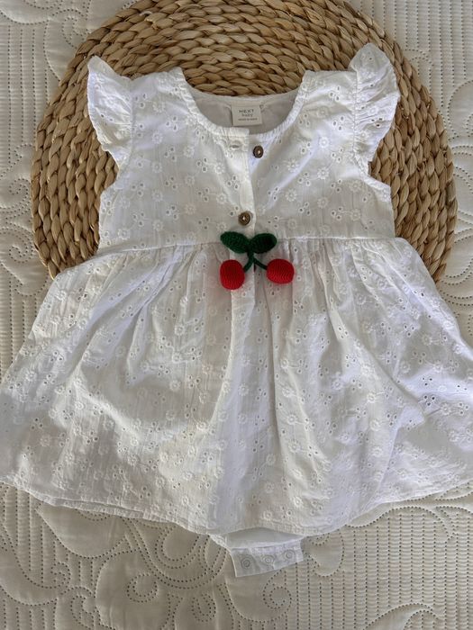 Rochita cu body  superba broderie Next 9-12 luni