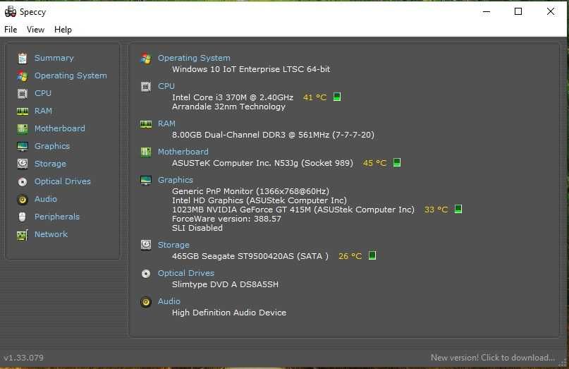 Laptop Asus N53Jg Intel I3  HDD/SSD Ram 8 Gb Video dedicat Nvidia GT 415 display 15.6 Inch