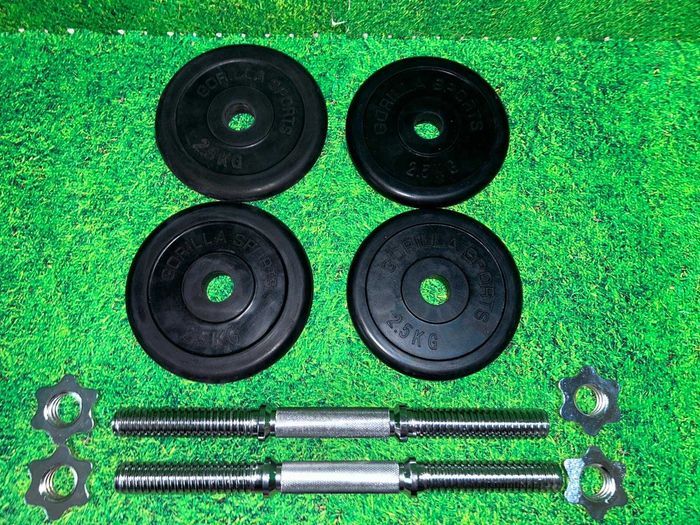 Set gantere cu discuri de fier cauciucate 15kg 30/31mm