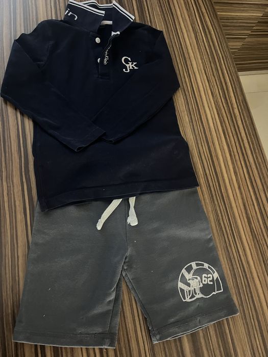 Комплект за момче 4-5 години: Блуза Calvin Klein + къси панталонки (ръст 110-116)