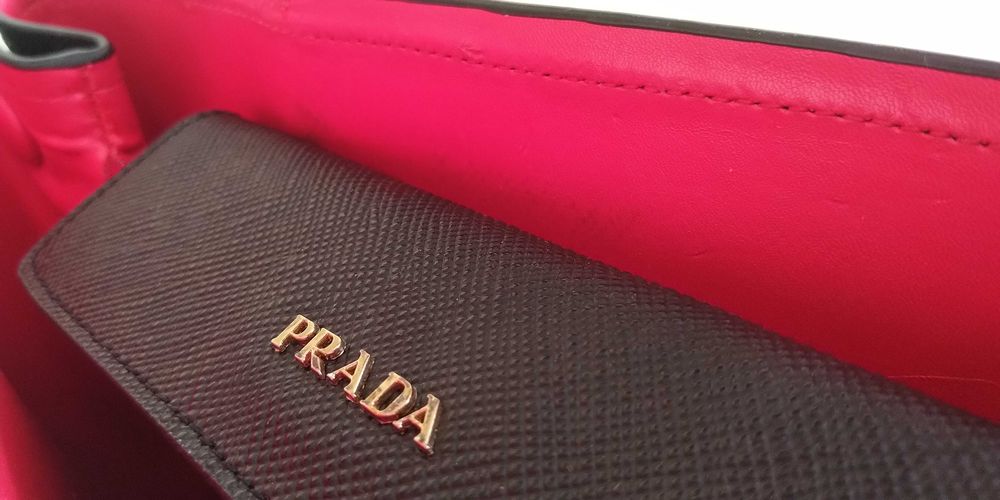 Дамска чанта PRADA ПРАДА black & red.