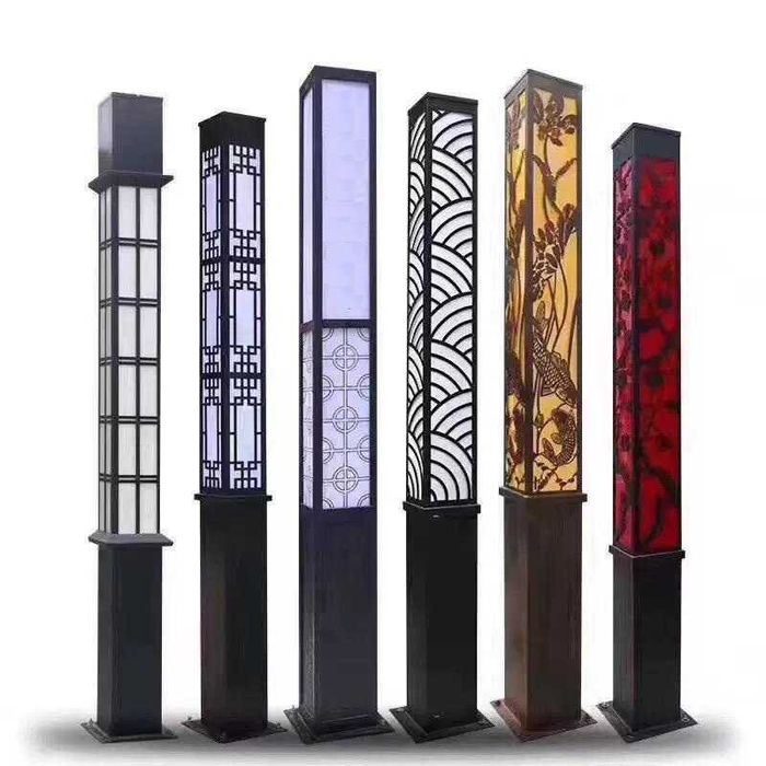 Торшеры, столбы, фонари, светильники с узорами квадрат 10 серия