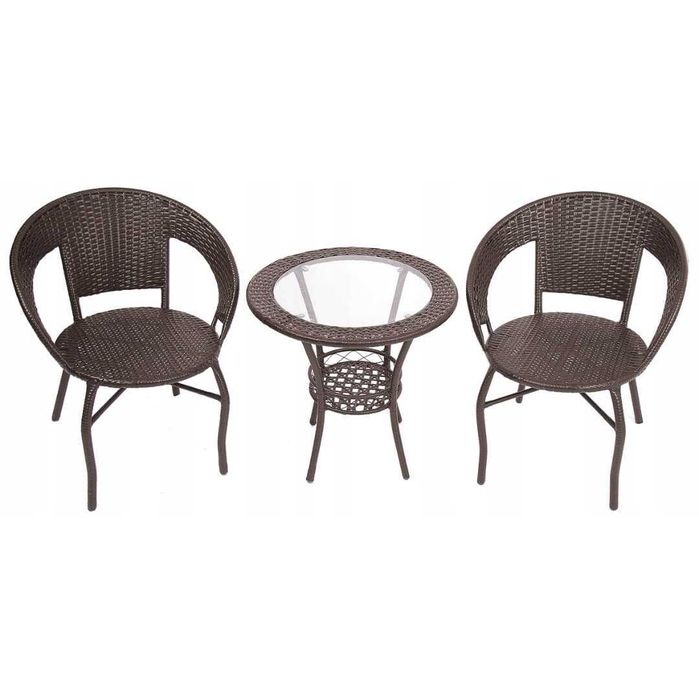 Градински ратанов комплект – 2 стола с маса,подходящи и за тераса,балкон