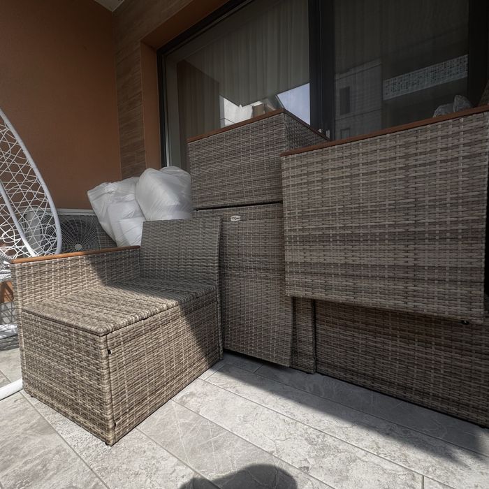 Vand coltar de terasa din 10 piese