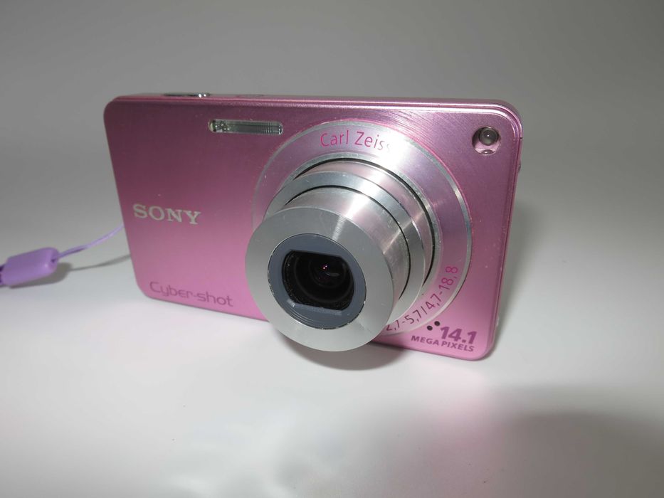 Sony Cyber-shot W350 ултра компактен фотоапарат розов цвят, дигитална камера, в отлично състояние, пълен комплект, тествана и работи перфектно