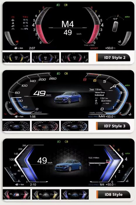Ceasuri digitale de bord Virtual Cockpit BMW F07 F10 F11 F18 F06 F12 F13 F01 F02 F03 X3 F25 X4 F26 X5 F15 X6 F16 F30 F31 F34 F32 F33 F36