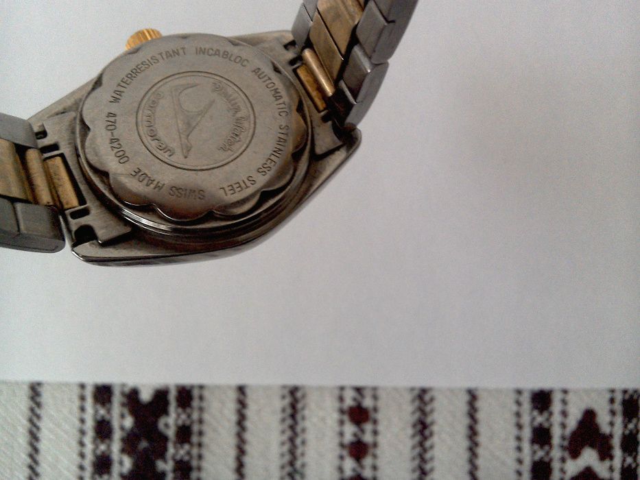 Ceas automatic Philip watch elvețian, bezel si bratara aurite - damă