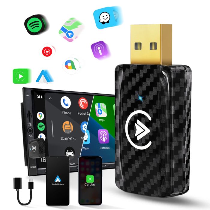 Безжичен Carplay и Android Auto адаптер - универсален за всеки ав