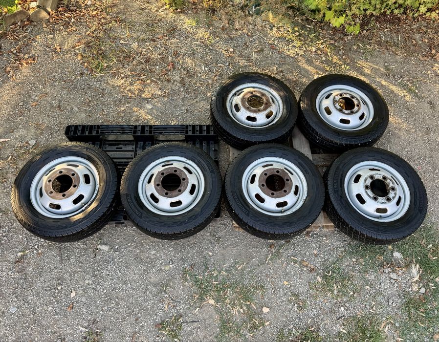 6бр.Джанти 16 6x170+НОВИ ГУМИ Uniroyal 195/65/16C за бус Iveco Daily