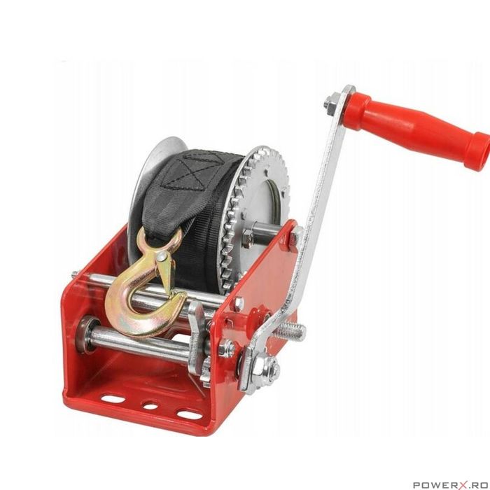 Troliu manual, vinci, 1200 Kg, lungime curea 10 m, grosime cablu 5 mm,