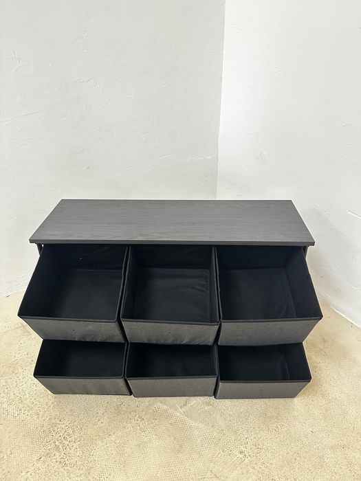 Скрин с 6 текстилни чекмеджета, комод Relaxdays