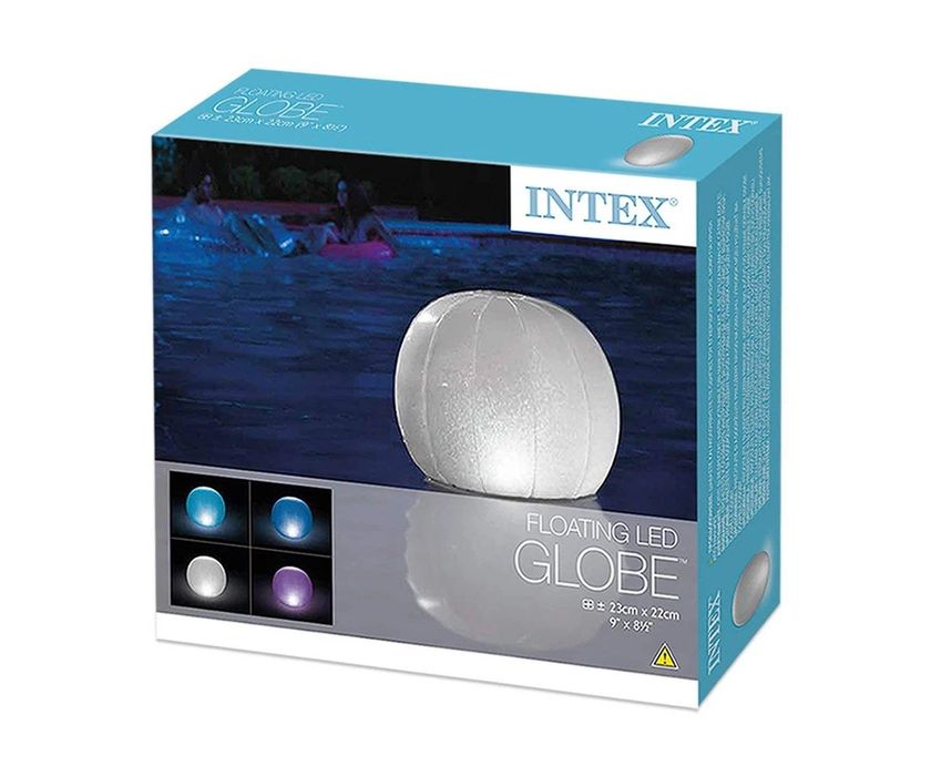 Многоцветна плаваща LED топка INTEX за басейни и джакузита
