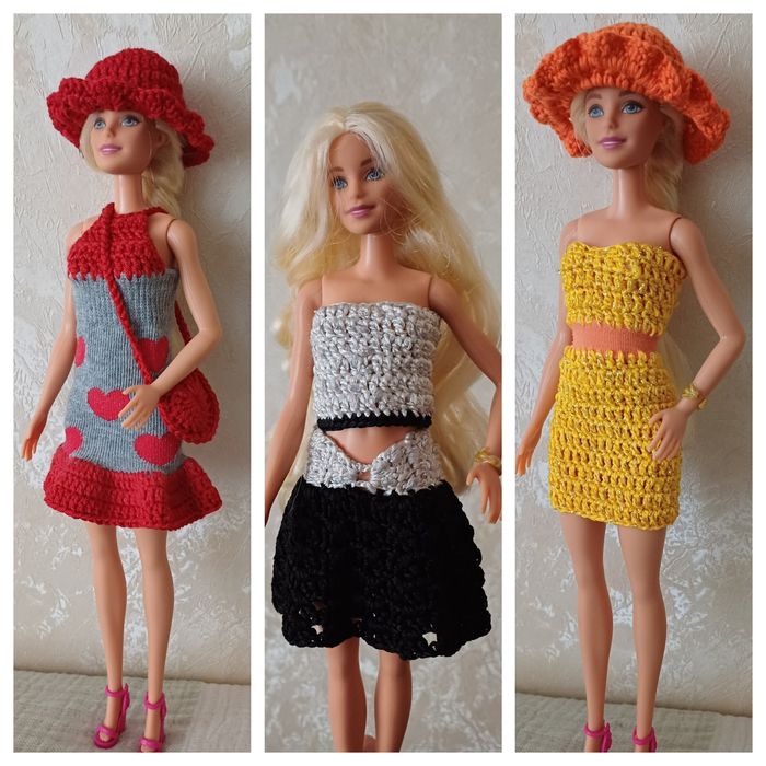 Дрехи за кукла Барби ръчно изработени нови