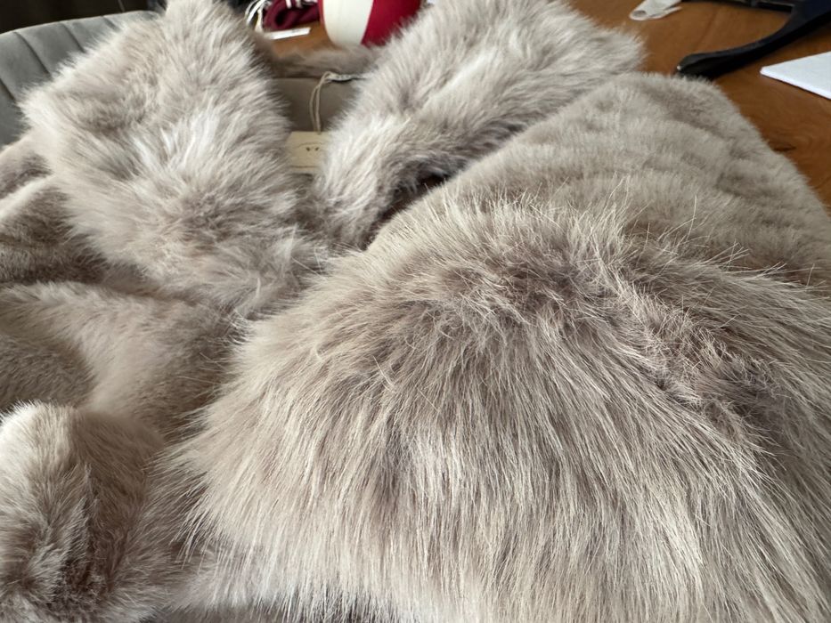 Уникално палто пух с колан