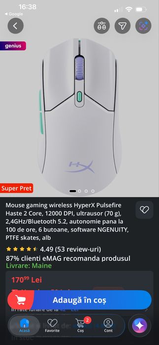 mouse HyperX wireless