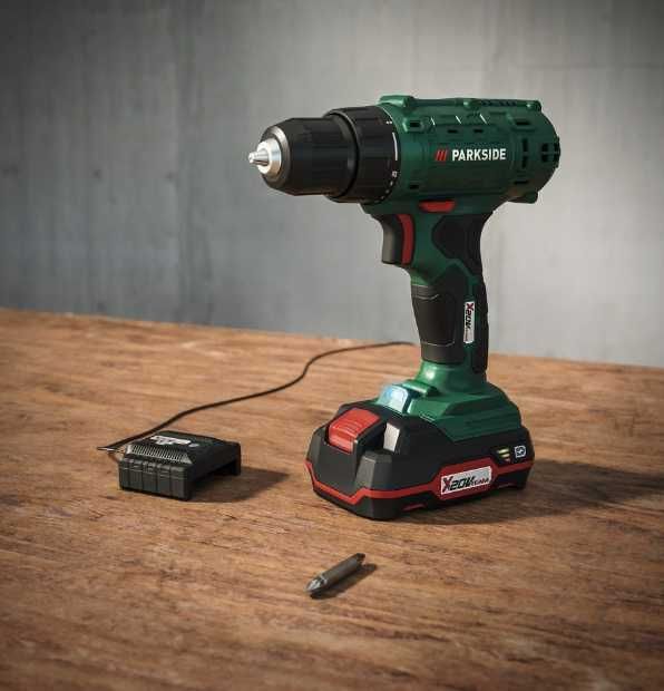 Parkside Акумулаторен пробивен винтоверт 20V с батерия и зарядно