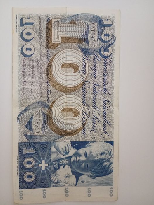 Bacnota 100CHF din anul 1950