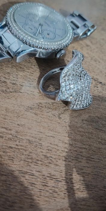 Ceas Esprit cu cristale + inel argint 925