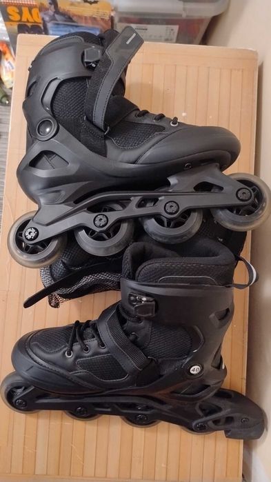 Role fitness FIT 100 OXELO - Negru Grafit - Mărimea 40