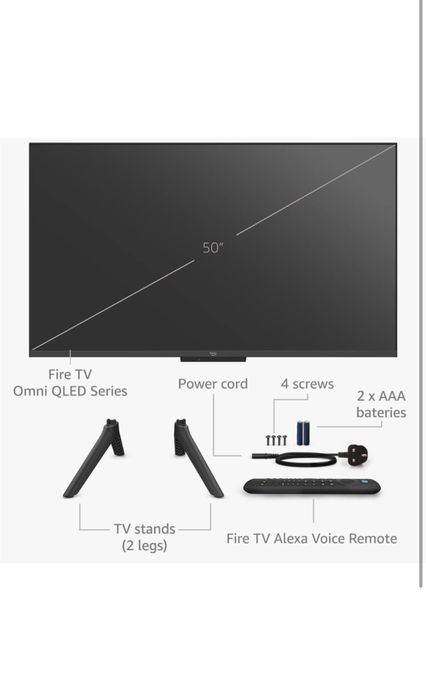Televizor Amazon Omni Qled fire tv , 50 inch, 126 cm, Nou