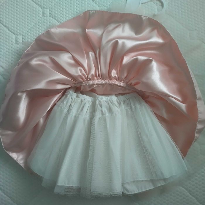 Официална детска рокля, в прасковен цвят