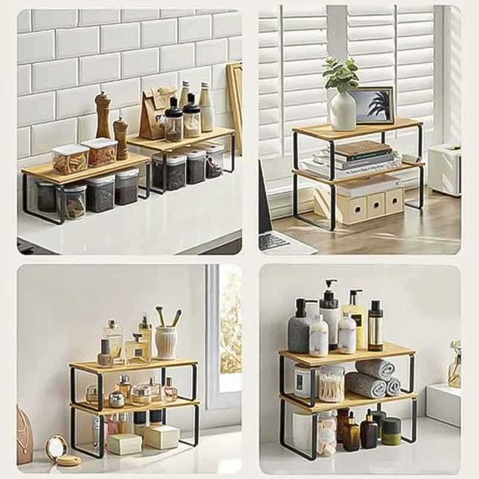 Бамбукова кухненска етажерка – комплект от 2 броя, Ruhhy