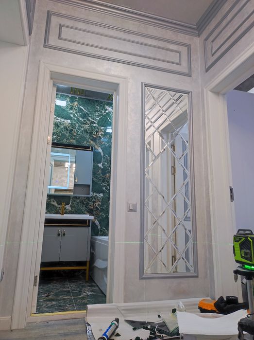 Ойна кесиш урнатиш Хизмати.Ромбик Зеркола Витрина ДушКабина.