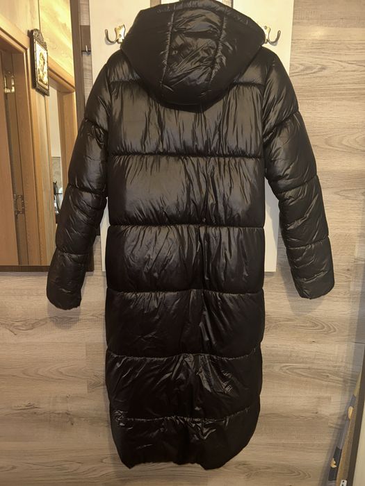 Черно зимно дълго яке