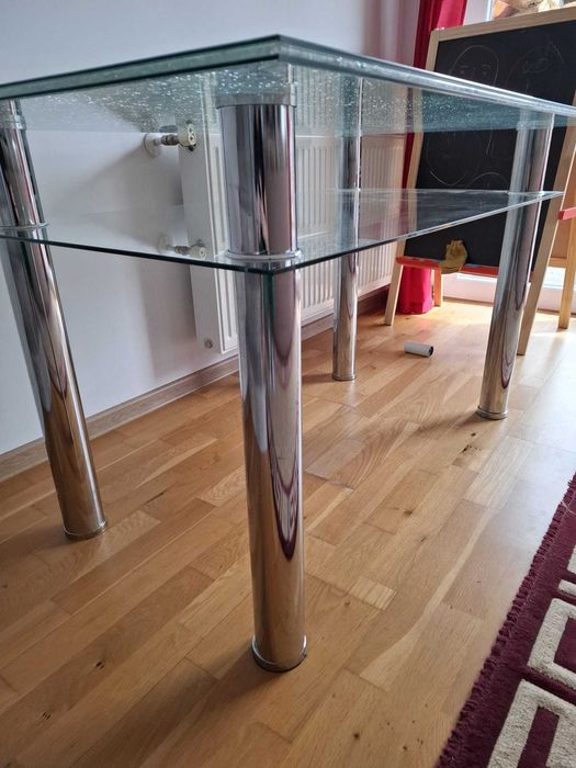 Masă Dining/Bucătărie Sticlă Securizată 130x80 cm – Design Modern