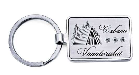 Breloc metal, hotel, pensiune, personalizat laser