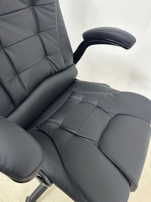 Ергономичен офис стол HOMCOM, сгъваеми подлакътници, функция накланяне