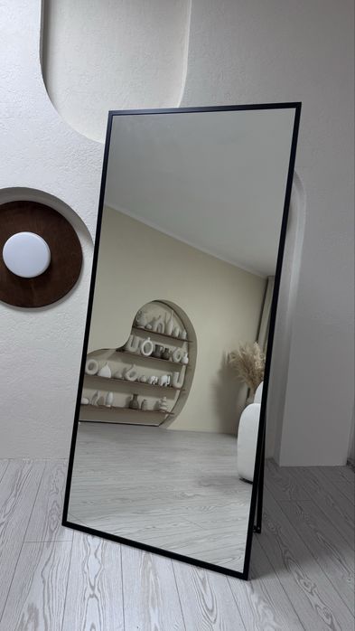 Напольное зеркало 80×180 см в чёрной раме