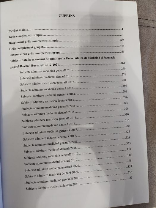 chimie organica grile, pt Umf si stomatologie