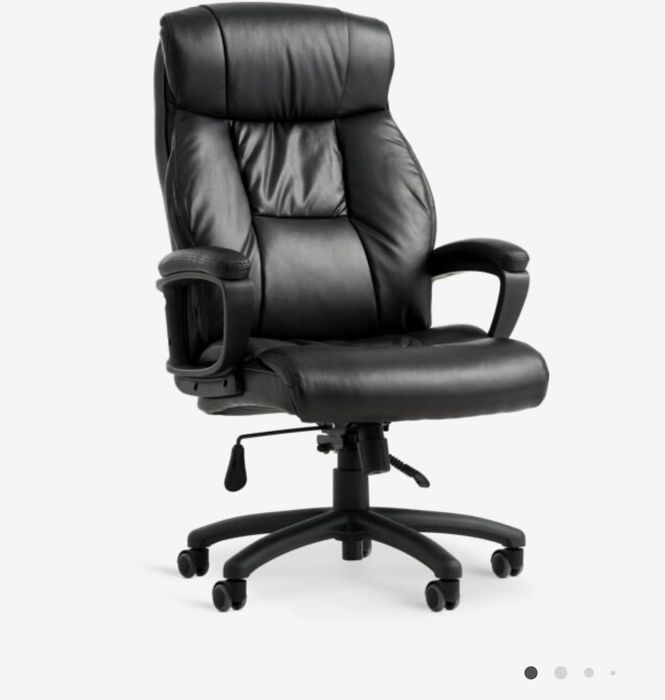 Scaun de birou JYSK – imitație piele, negru