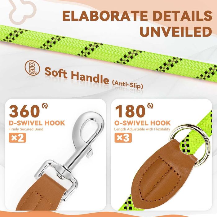 НОВ!Мултифункционален двоен повод за куче/та 3 м,регулируем,hands-free