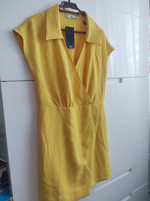 Rochie Mango, stil camasa, galbena, S
