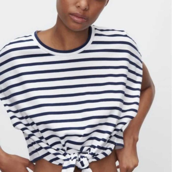 Тениска ZARA Crop top с връзки + пола Terranova