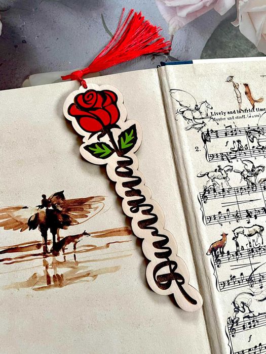 Персонализиран разделител за книга , дървен книгоразделител