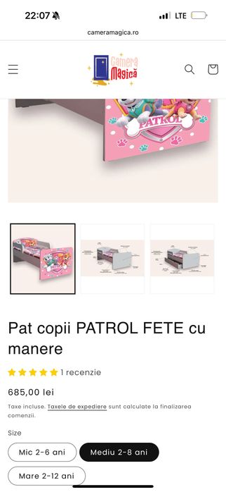 Vând pătuț pentru fetite