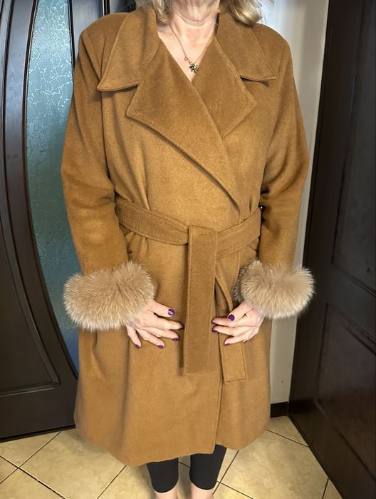 Palton Stofa Lana Blana Naturala