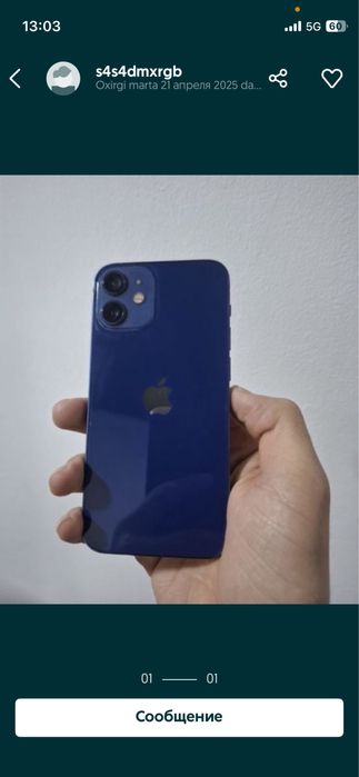 Iphone 12 mini KXA   Xotira 128 karobka Dokument bor chixollari bor