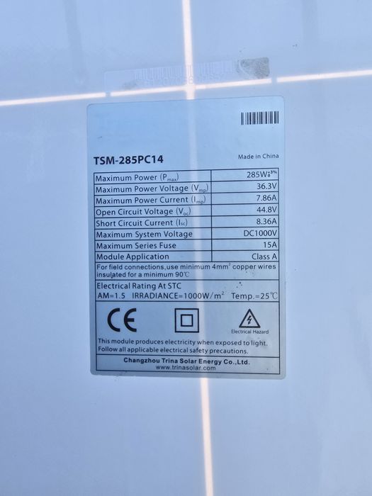 Trina Solar 285w  panouri fotovoltaice panouri solare