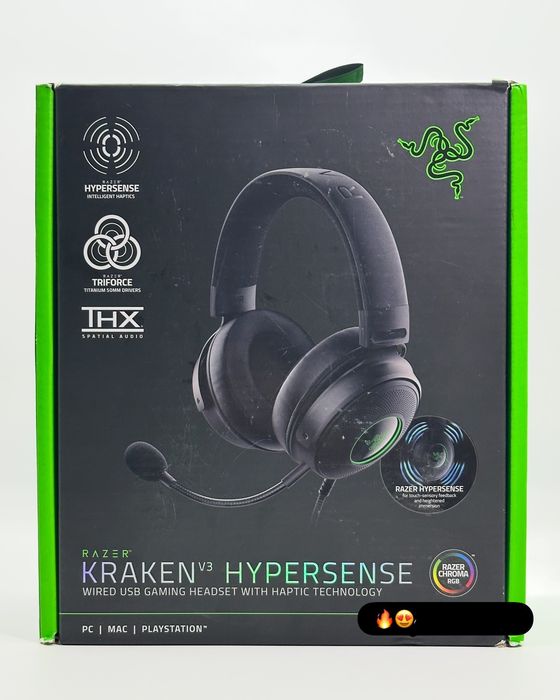 Razer kraken v3 hypersense Вибрация Проводные Наушники RGB