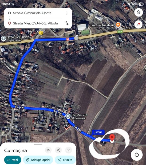 Teren intravilan Albota, strada Miei, jud Arges pentru casa