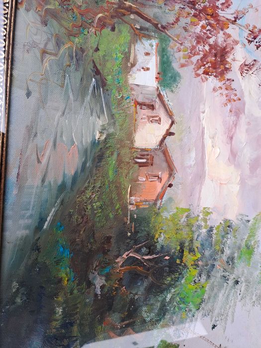 tablou pictura pe panza 68/58 cm semnat