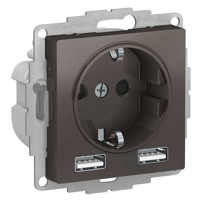 Schneider Electric. AtlasDesign. Розетка 16А с 2 USB A+A