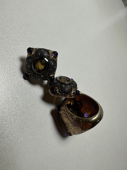 Старинен комплект бижу от сръбро с позлата