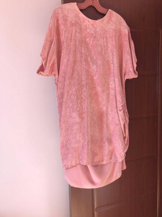 Елегантен Дамски Костюм Копринено Кадифе Пола Блуза Рокля